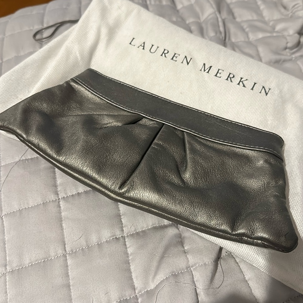 Pewter Lauren Merlin clutch